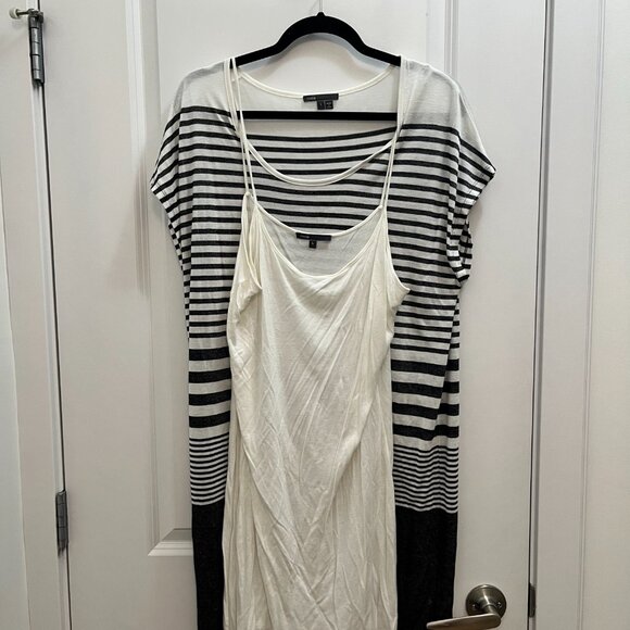 Vince Striped Ombre T-Shirt Dress L - Picture 3 of 5